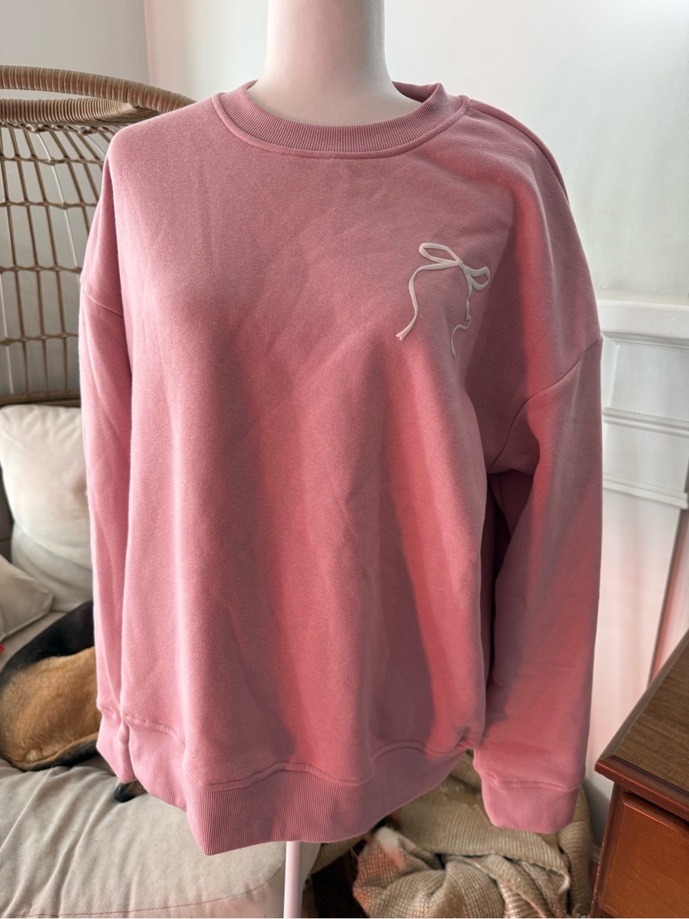 Wilo The Label Probably At Pilates Pink Fleece Sweatshirt Medium